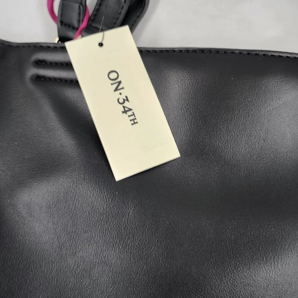 On 34th Leightonne Tote Bag Women's One Size Black Snap Closure